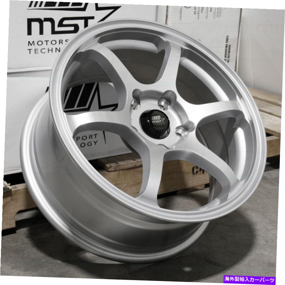 ホイール　４本セット 15x6.5光沢のあるシルバーホイールMST MT40 4x100 38（4のセット）73.1 15x6.5 Glossy Silver Wheels MST MT40 4x100 38 (Set of 4) 73.1【並行輸入品】
