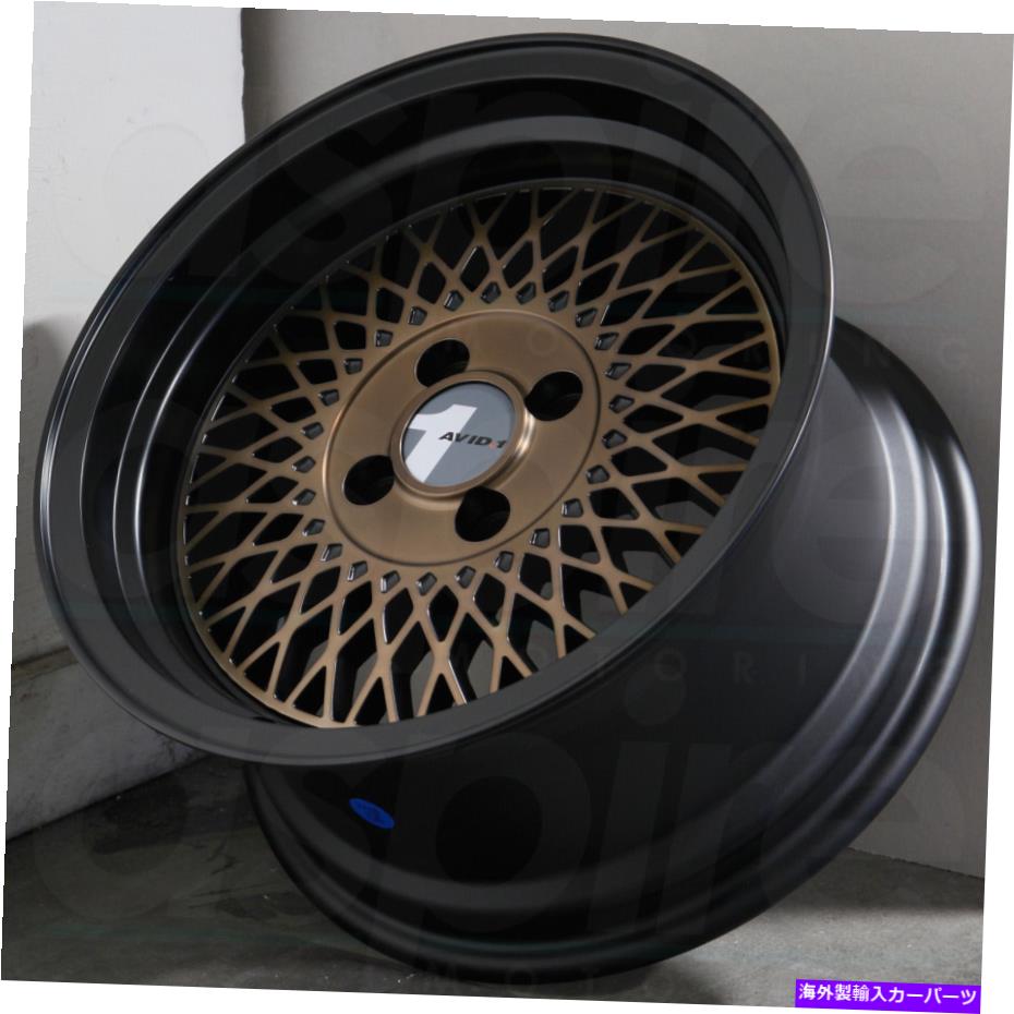 ホイール 4本セット 15x8ブロンズブラックリップホイールavid1 av18 4x100 25(4のセット)73.1 15x8 Bronze Black Lip Wheels AVID1 AV18 4x100 25 (Set of 4) 73.1【並行輸入品】|Us Custom Parts Shop USDM