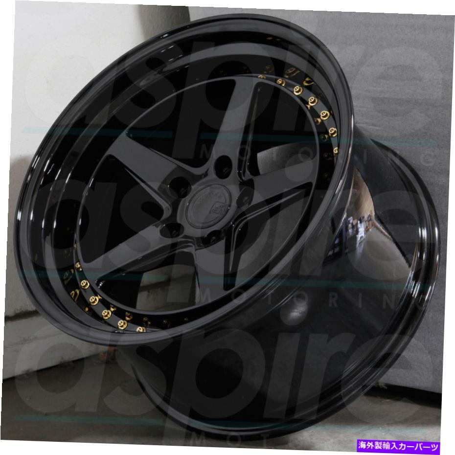 ホイール　４本セット 18x9.5ブラックホイールaodhan ds05 ds5 5x100 35（4のセット）73.1 18x9.5 Black Wheels Aodhan DS05 DS5 5x100 35 (Set of 4) 73.1【並行輸入品】