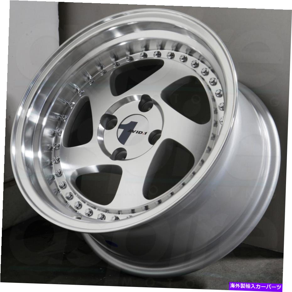 ホイール 4本セット 15x8シルバー機械加工ホイールavid1 av19 4x100 25(4のセット)73.1 15x8 Silver Machined Wheels AVID1 AV19 4x100 25 (Set of 4) 73.1【並行輸入品】|Us Custom Parts Shop USDM