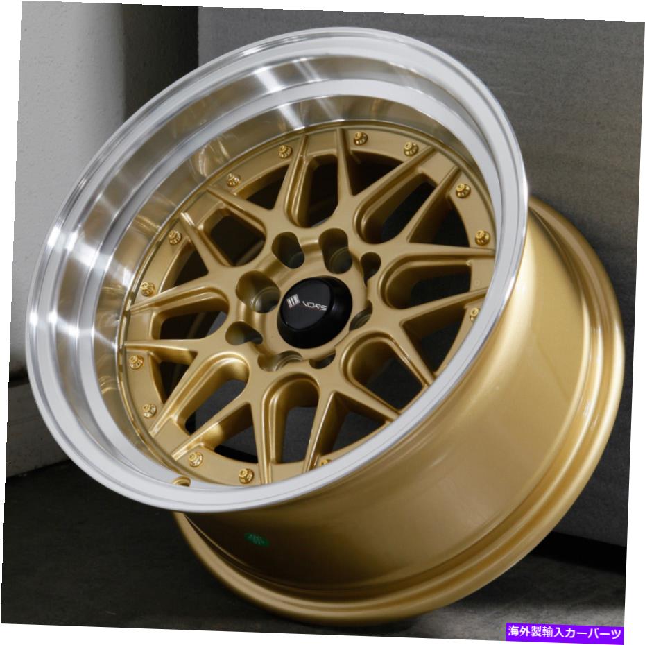 ホイール　４本セット 15x9ゴールドホイールVORS VR7 4x108 0（4のセット）73.1 15x9 Gold Wheels Vors VR7 4x108 0 (Set of 4) 73.1【並行輸入品】 265,320円