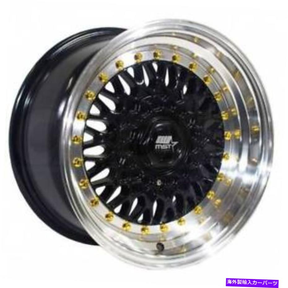 ホイール 4本セット 17x8.5ブラックマシンリップゴールドリベットホイールMST MT13 5x100/5x114.3 35(4のセット) 17x8.5 Black Machine Lip Gold Rivet Wheels MST MT13 5x100/5x114.3 35 (Set of 4)【並行輸入品】|Us Custom Parts Shop USDM