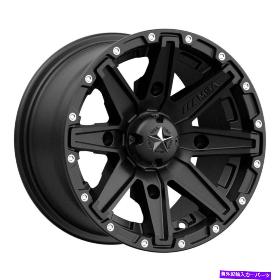 ホイール　４本セット 14x7 MSAオフロードM33クラッチ4x156 10サテンブラックホイールリムセット（4）132 14x7 MSA Off-Road M33 Clutch 4x156 10 Satin Black Wheels Rims Set(4) 132【並行輸入品】