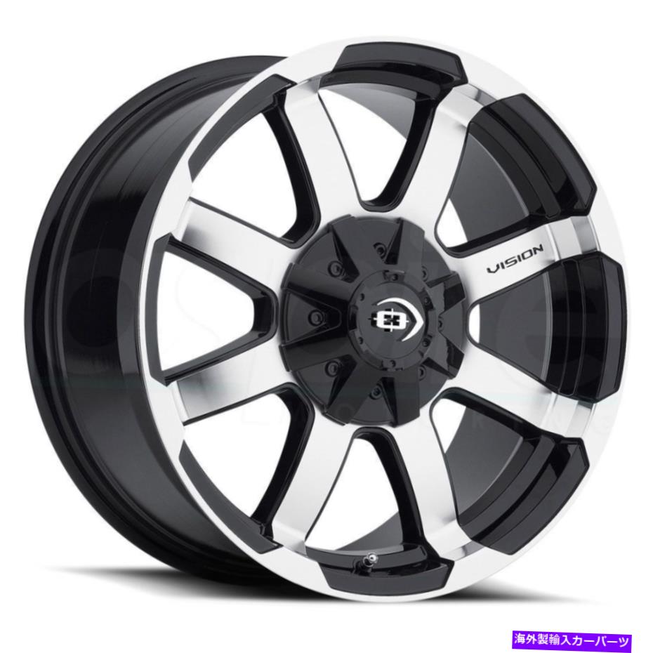 ホイール　４本セット 16x8 Vision 413 Valor 6x5.5/6x139.7 0ブラック機械加工ホイールリムセット（4）110 16x8 Vision 413 Valor 6x5.5/6x139.7 0 Black Machined Wheels Rims Set(4) 110【並行輸入品】