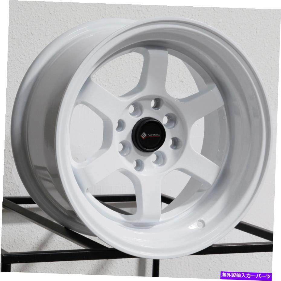 ホイール　４本セット 15x8 VORS TR7 4x100/4x114.3 0ホワイトホイールリムセット（4）73.1 15x8 Vors TR7 4x100/4x114.3 0 White Wheels Rims Set(4) 73.1【並行輸入品】