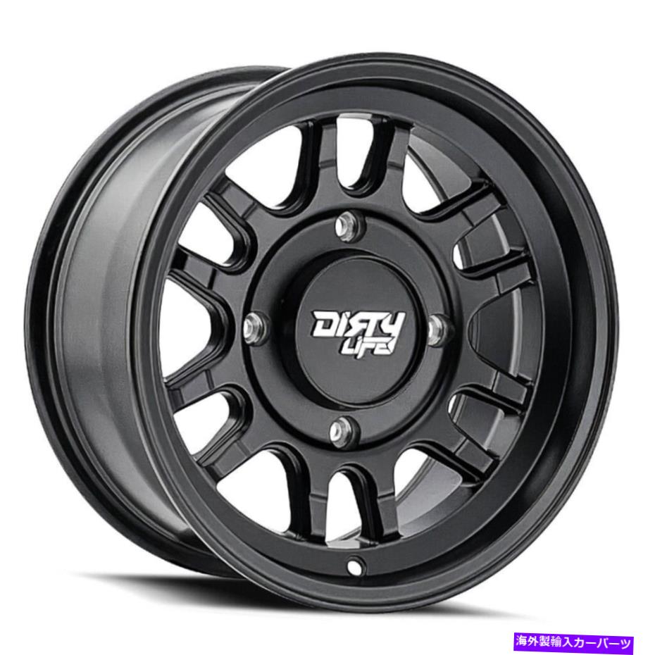 ホイール　４本セット 14x7ダーティライフ9310SキャニオンスポーツSXS 4x137 13ブラックホイールリムセット（4）106.25 14x7 Dirty Life 9310S Canyon Sport Sxs 4x137 13 Black Wheels Rims Set(4) 106.25【並行輸入品】
