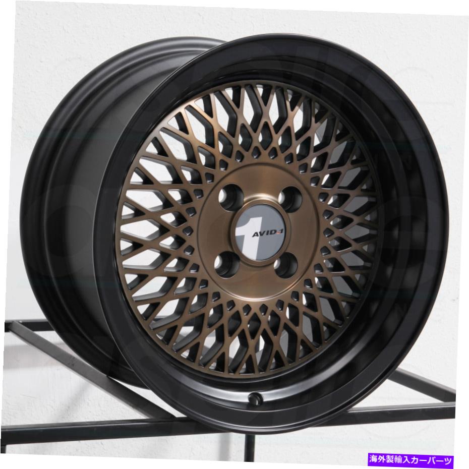 ホイール　４本セット 15x8 avid1 av18 4x100 25ブロンズブラックリップホイールリムセット（4）73.1 15x8 AVID1 AV18 4x100 25 Bronze Black Lip Wheels Rims Set(4) 73.1【並行輸入品】｜Us Custom Parts Shop USDM