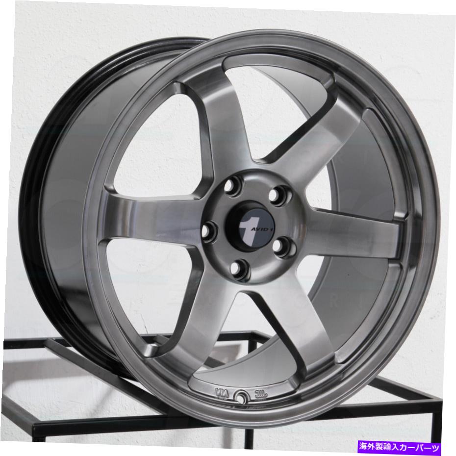 ホイール　４本セット 17x8/17x9 avid1 av06 5x114.3 35/42ハイパーブラックホイールリムセット（4）73.1 17x8/17x9 AVID1 AV06 5x114.3 35/42 Hyper Black Wheels Rims Set(4) 73.1【並行輸入品】
