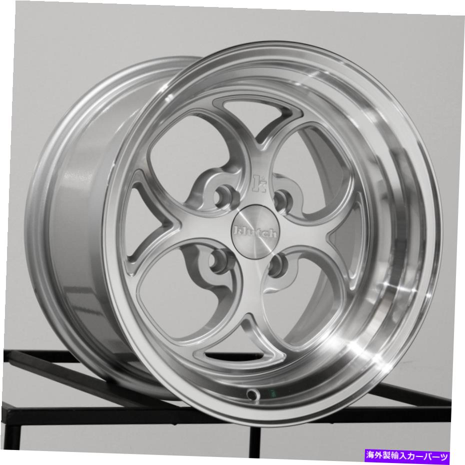 ホイール　４本セット 15x8.5 Klutch SL2 4x100 17シルバー機械加工ホイールリムセット（4）73.1 15x8.5 Klutch SL2 4x100 17 Silver Machined Wheels Rims Set(4) 73.1【並行輸入品】