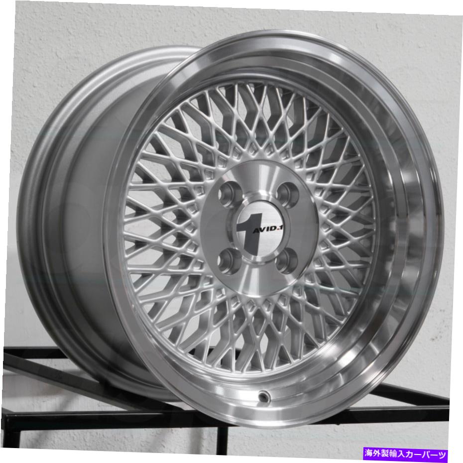 ホイール 4本セット 15x8 avid1 av18 4x100 25シルバー機械加工リップホイールリムセット(4)73.1 15x8 AVID1 AV18 4x100 25 Silver Machined Lip Wheels Rims Set(4) 73.1【並行輸入品】|Us Custom Parts Shop USDM
