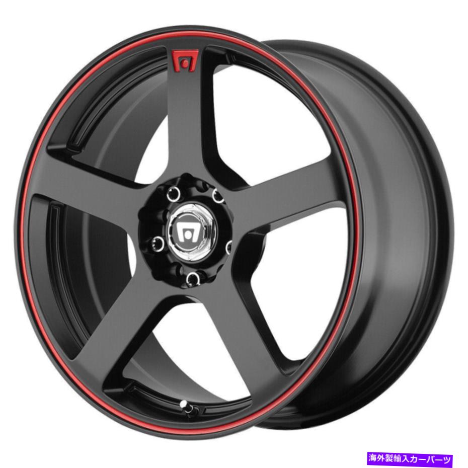 ホイール　４本セット 16x7 motegi mr116 fs5 5x112/5x114.3 40ブラックレッドホイールリムセット（4）72.56 16x7 Motegi MR116 FS5 5x112/5x114.3 40 Black Red Wheels Rims Set(4) 72.56【並行輸入品】