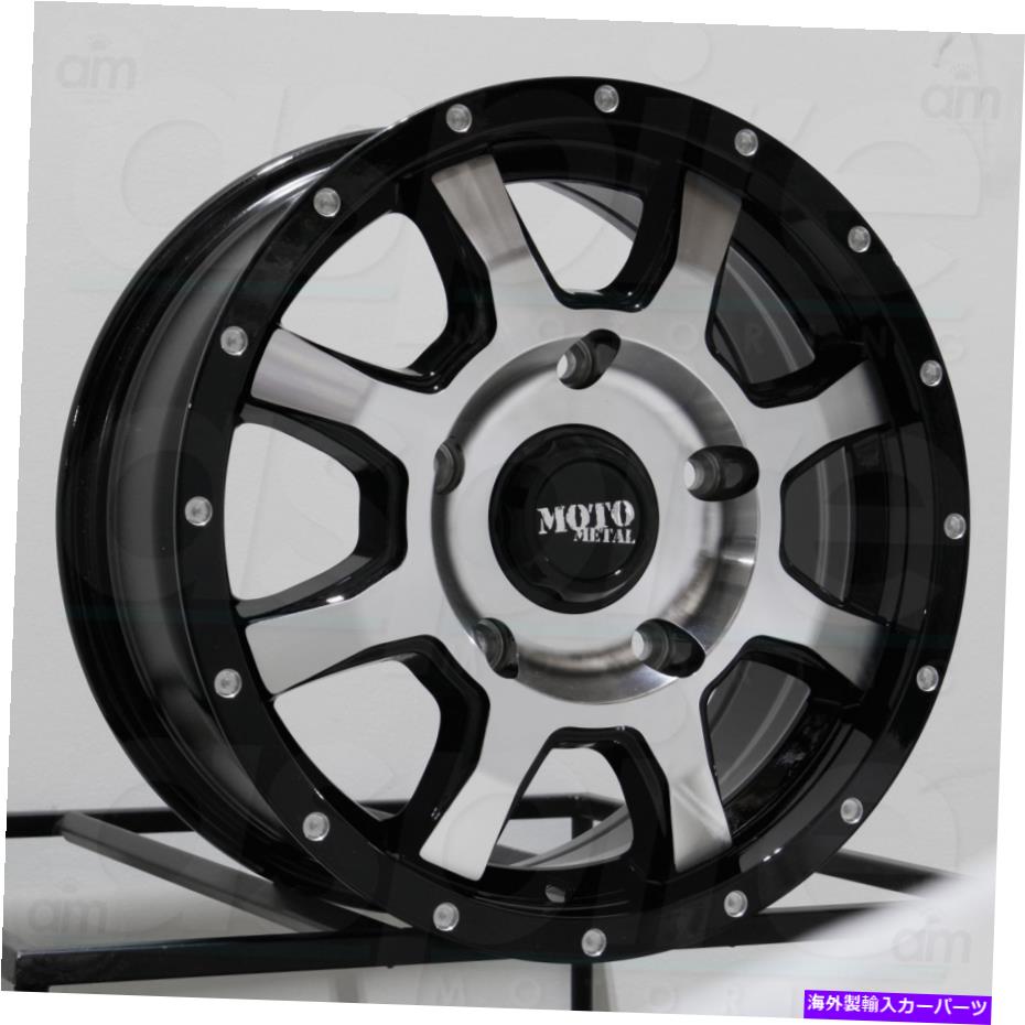 ホイール　４本セット 16x7 Moto Metal Mo970 5x160 42ブラックマシンホイールリムセット（4）65.07 16x7 Moto Metal MO970 5x160 42 Black Machine Wheels Rims Set(4) 65.07【並行輸入品】