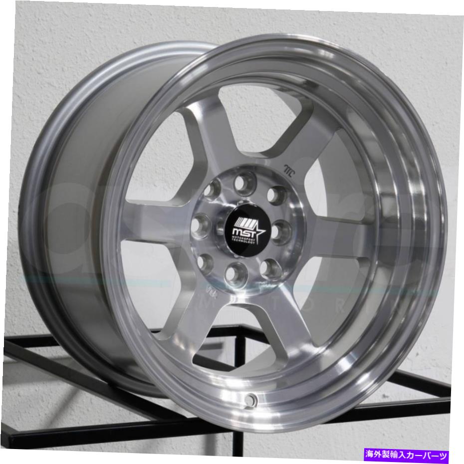ホイール　４本セット 17x9 MSTタイム攻撃4x100 20銀機械加工ホイールリムセット（4）73.1 17x9 MST Time Attack 4x100 20 Silver Machined Wheels Rims Set(4) 73.1【並行輸入品】