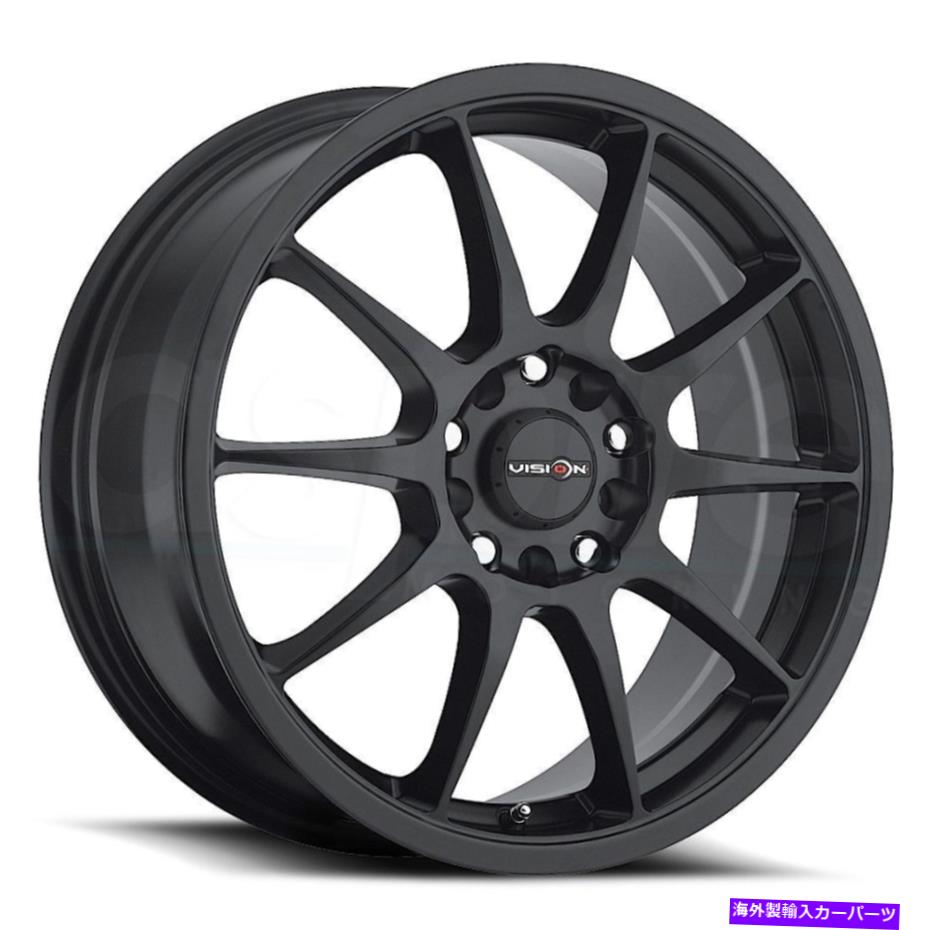ホイール　４本セット 16x7ビジョン425ベイン5x112/5x114.3 48マットブラックホイールリムセット（4）73.1 16x7 Vision 425 Bane 5x112/5x114.3 48 Matte Black Wheels Rims Set(4) 73.1【並行輸入品】