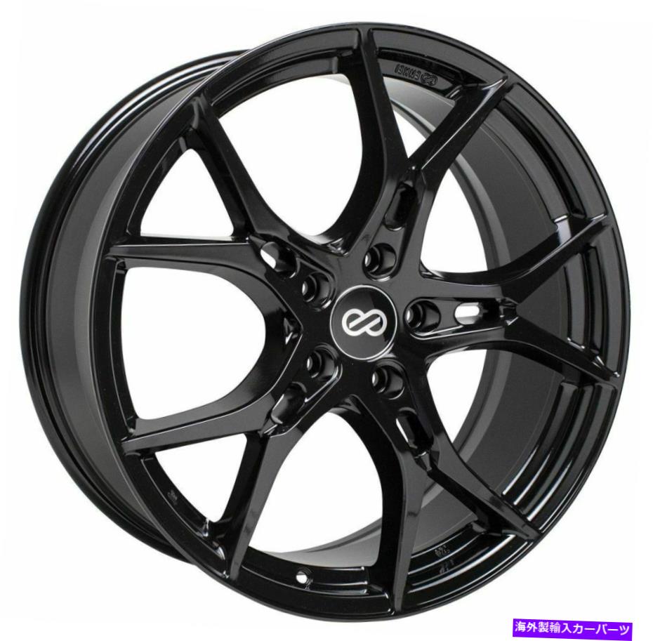 ホイール　４本セット 17x7.5 Enkei Vulcan 5x114.3 38ブラックペイントホイールリムセット（4） 17x7.5 Enkei VULCAN 5x114.3 38 Black Paint Wheels Rims Set(4)【並行輸入品】