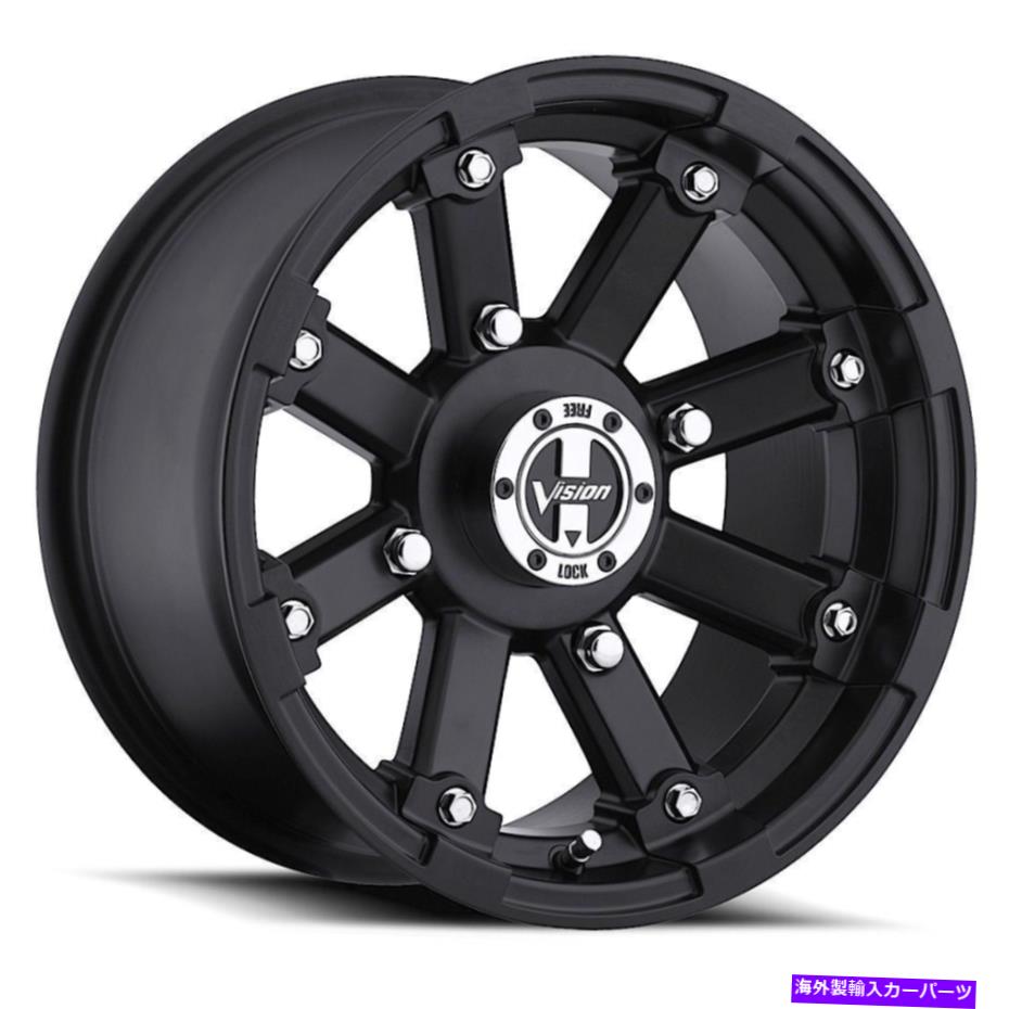ホイール　４本セット 12x8ビジョンATV 393ロックアウト4x136 -10.2マットブラックホイールリムセット（4）110.5 12x8 Vision ATV 393 Lockout 4x136 -10.2 Matte Black Wheels Rims Set(4) 110.5【並行輸入品】