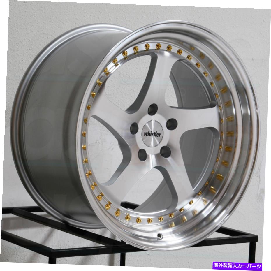 ホイール　４本セット 18x10.5ウィスラーSK5 5x114.3 15機械加工シルバーホイールリムセット（4）73.1 18x10.5 Whistler SK5 5x114.3 15 Machined Silver Wheels Rims Set(4) 73.1【並行輸入品】