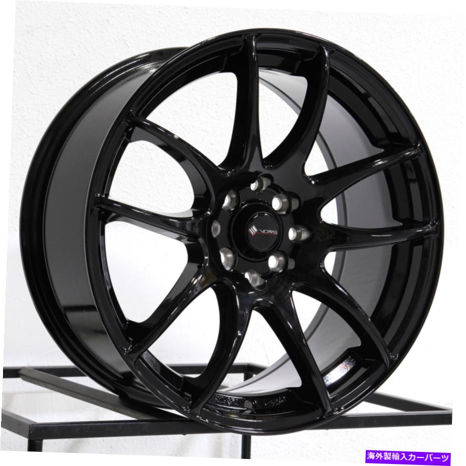 ホイール 4本セット 17x8 VORS TR4 4x108 35ブラックホイールリムセット(4)73.1 17x8 Vors TR4 4x108 35 Black Wheels Rims Set(4) 73.1【並行輸入品】|Us Custom Parts Shop USDM