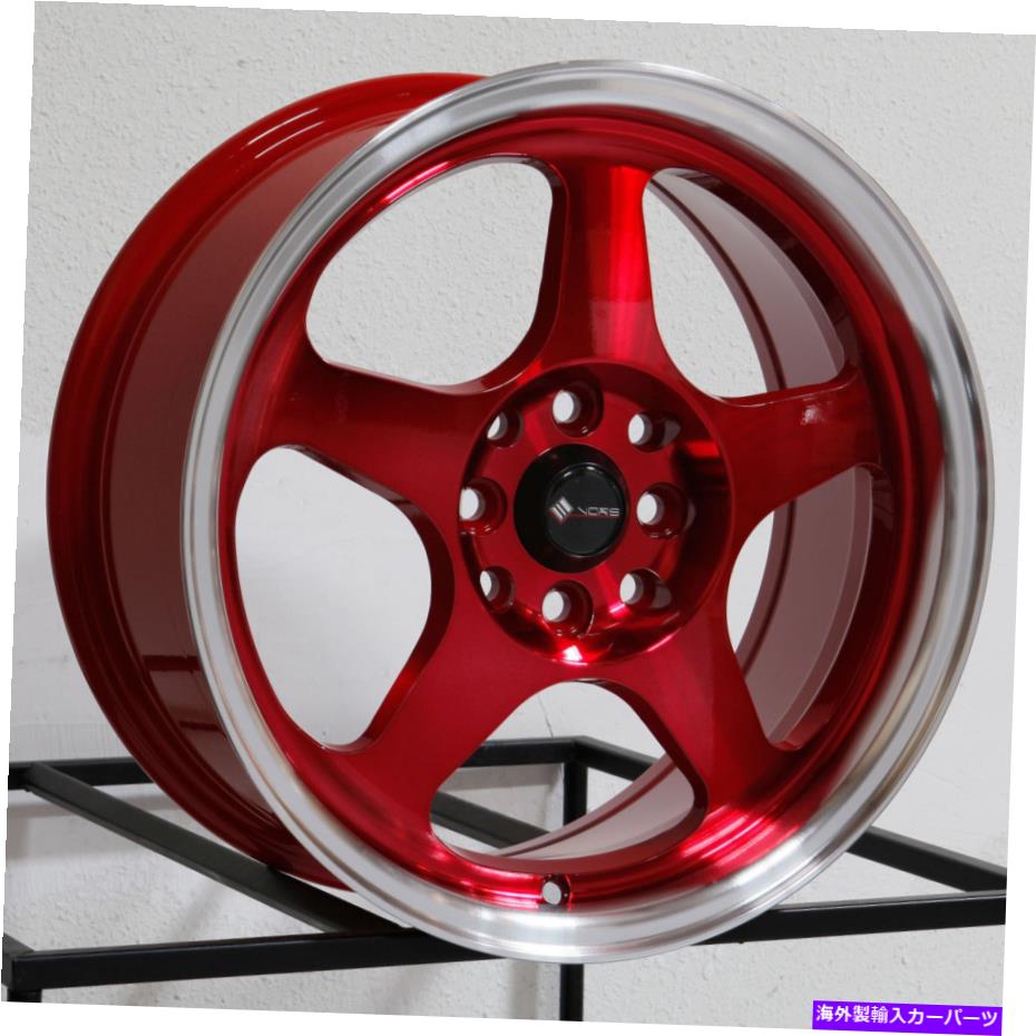 ホイール　４本セット 16x7 VORS SP1 4x108 38レッドマシンリップホイールリムセット（4）73.1 16x7 Vors SP1 4x108 38 Red Machine Lip Wheels Rims Set(4) 73.1【並行輸入品】