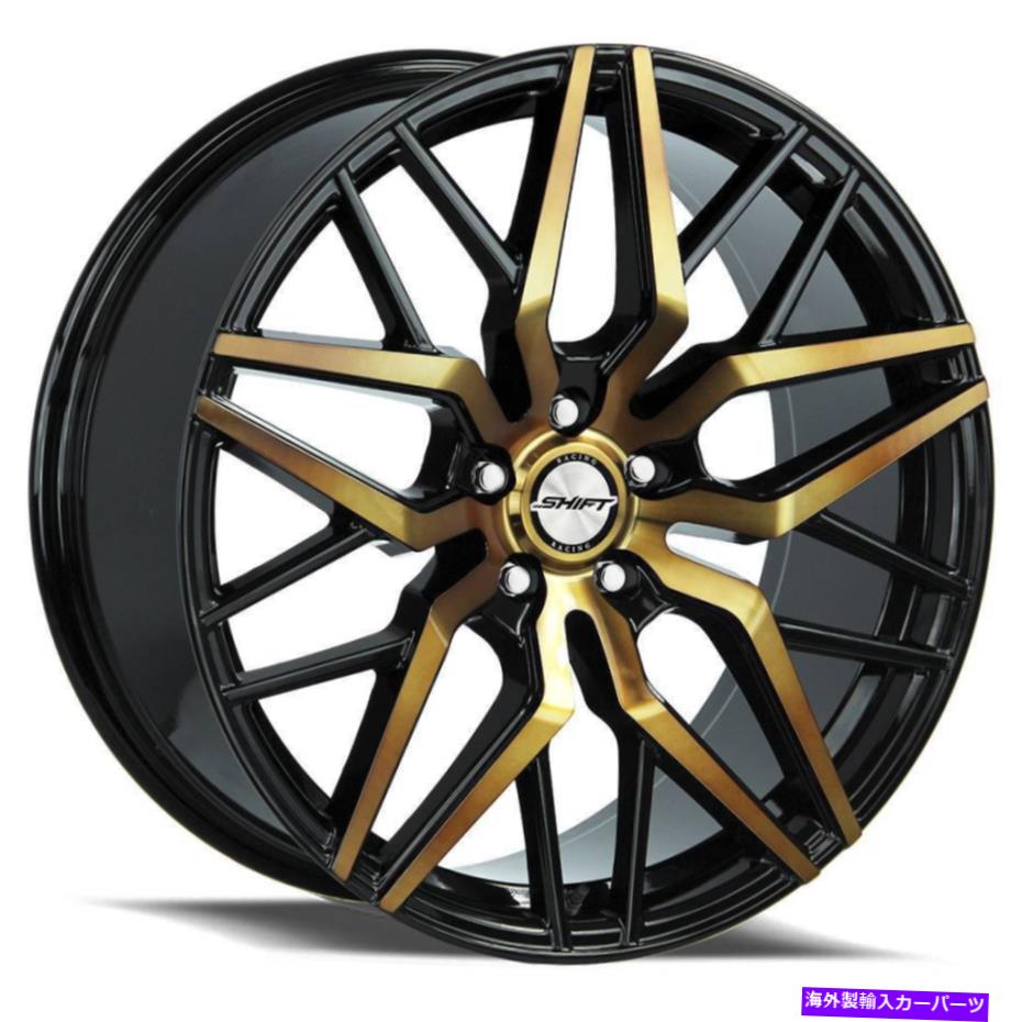 ホイール 4本セット 18x8シフトH33スプリング5x100 35ブラックマシンブロンズホイールリムセット(4)73.1 18x8 Shift H33 Spring 5x100 35 Black Machine Bronze Wheels Rims Set(4) 73.1【並行輸入品】|Us Custom Parts Shop USDM