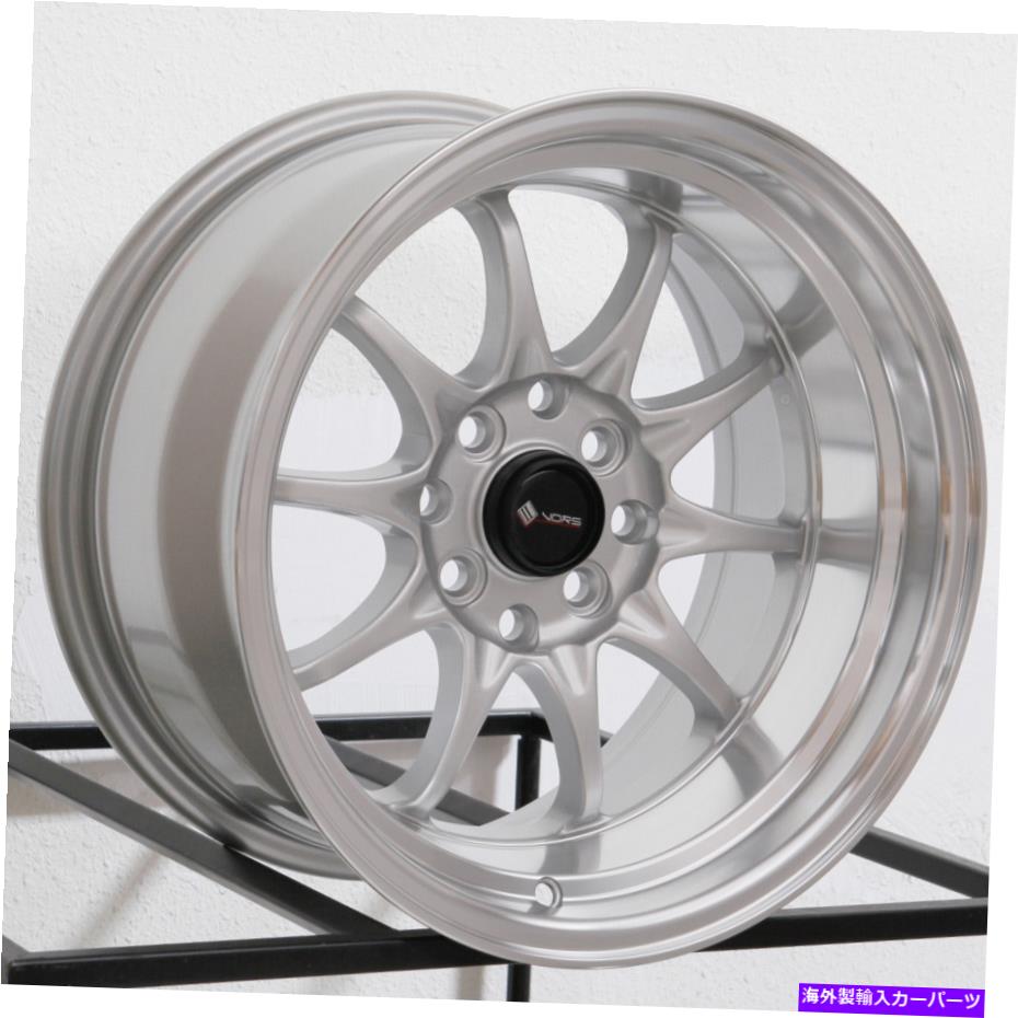 ホイール　４本セット 15x8 VORS TR3 4x108 0シルバーホイールリムセット（4）73.1 15x8 Vors TR3 4x108 0 Silver Wheels Rims Set(4) 73.1【並行輸入品】