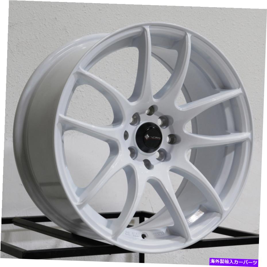 ホイール　４本セット 17x8 VORS TR4 4x100/4x114.3 35ホワイトホイールリムセット（4）73.1 17x8 Vors TR4 4x100/4x114.3 35 White Wheels Rims Set(4) 73.1【並行輸入品】