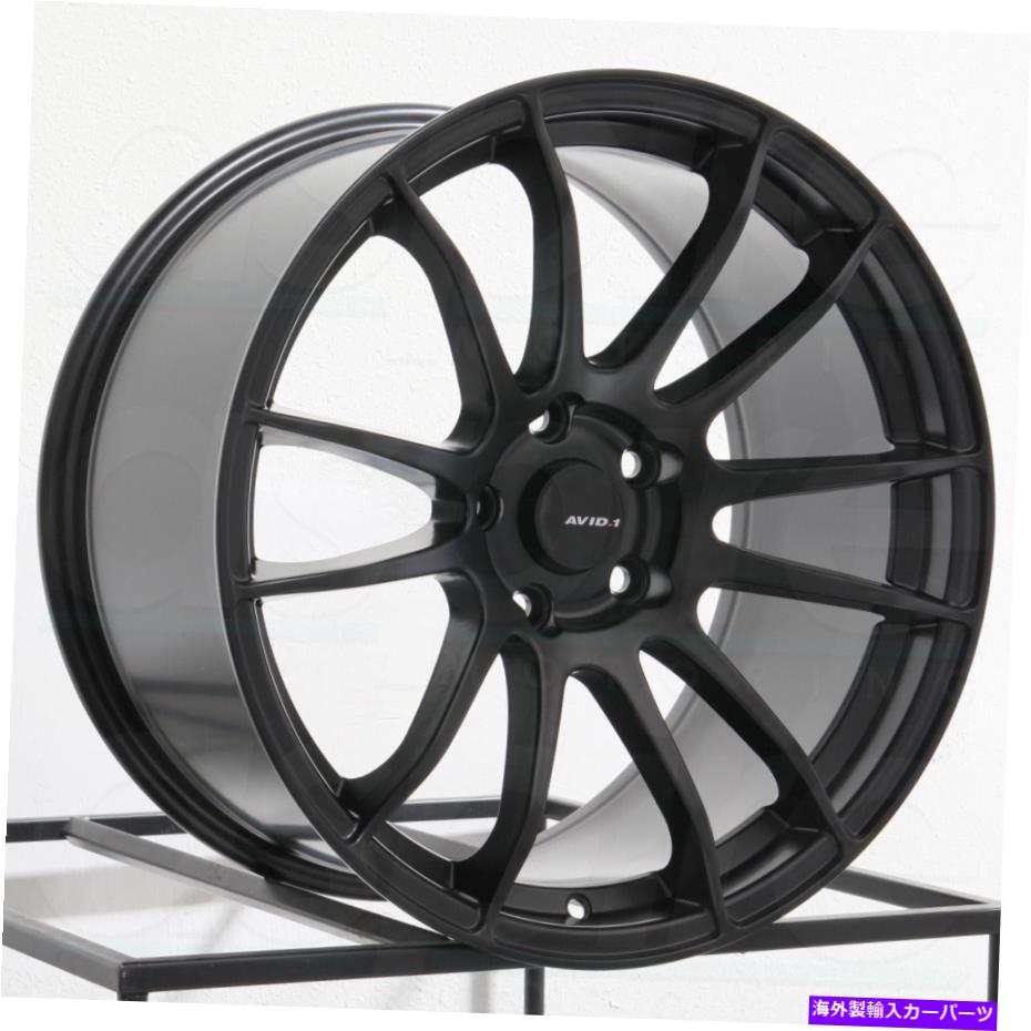 ホイール　４本セット 18x8 avid1 av20 5x114.3 35マットブラックホイールリムセット（4）73.1 18x8 AVID1 AV20 5x114.3 35 Matte Black Wheels Rims Set(4) 73.1【並行輸入品】