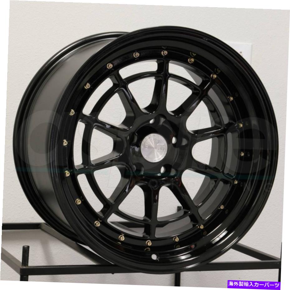 ホイール　４本セット 18x9.5 aodhan ah04 ah4 5x114.3 30ブラックホイールリムセット（4）73.1 18x9.5 Aodhan AH04 AH4 5x114.3 30 Black Wheels Rims Set(4) 73.1【並行輸入品】
