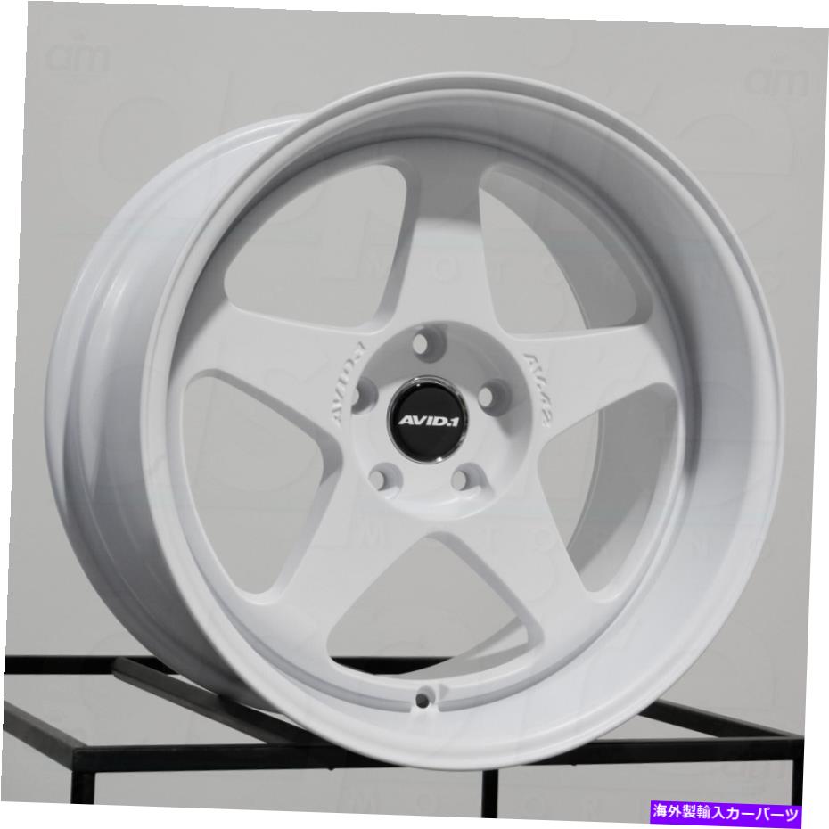 ホイール　４本セット 18x9.5 avid1 av42 5x114.3 35ホワイトホイールリムセット（4）73.1 18x9.5 AVID1 AV42 5x114.3 35 White Wheels Rims Set(4) 73.1【並行輸入品】