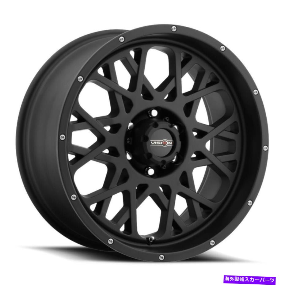 ホイール　４本セット 18x9ビジョン412ロッカー5x5/5x127 12サテンブラックホイールリムセット（4）78.1 18x9 Vision 412 Rocker 5x5/5x127 12 Satin Black Wheels Rims Set(4) 78.1【並行輸入品】