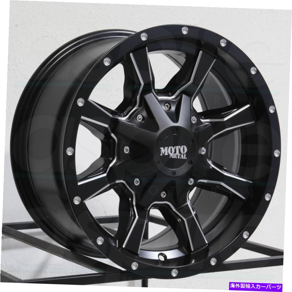 ホイール　４本セット 16x8 Moto Metal Mo970 6x135/6x5.5/6x139.7 0ブラックミリングホイールリムセット（4）106。 16x8 Moto Metal MO970 6x135/6x5.5/6x139.7 0 Black Milled Wheels Rims Set(4) 106.【並行輸入品】