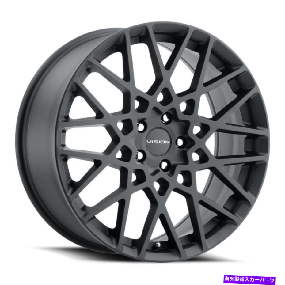 ホイール　４本セット 18x8ビジョン474反動5x120 38サテンブラックホイールリムセット（4）73.1 18x8 Vision 474 Recoil 5x120 38 Satin Black Wheels Rims Set(4) 73.1【並行輸入品】