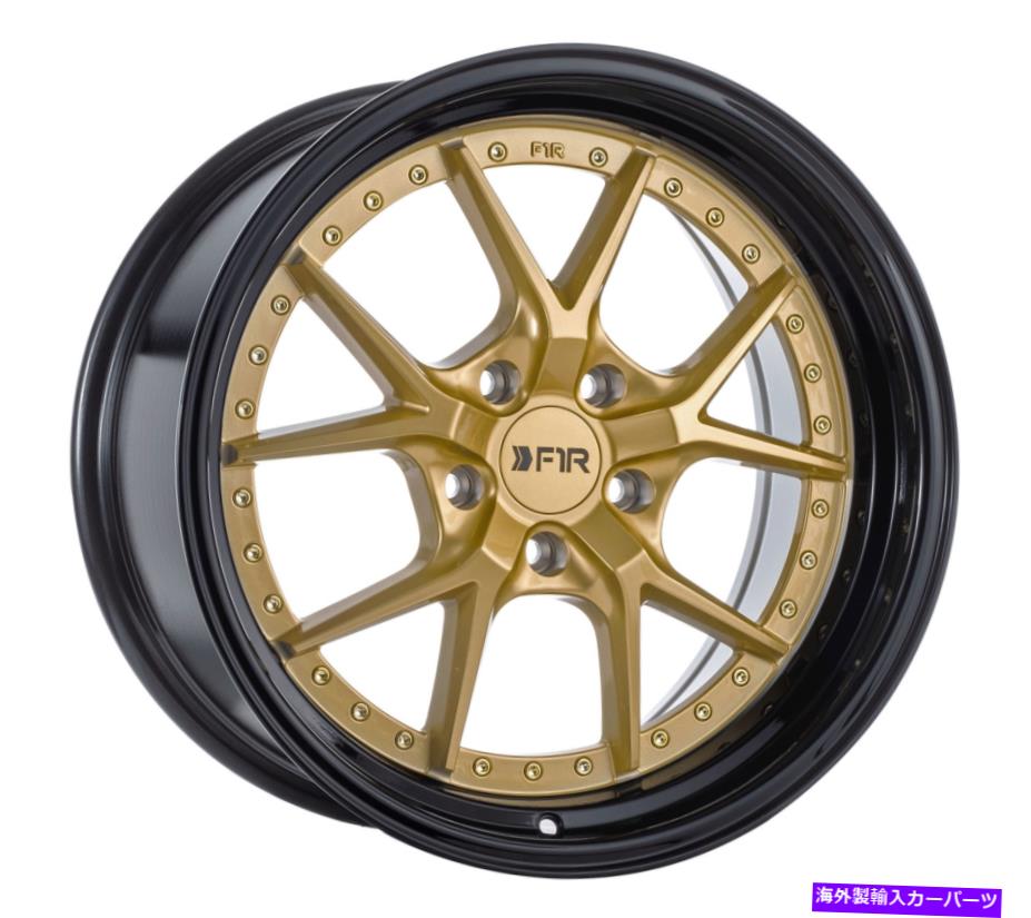ホイール　４本セット 18x9.5 F1R F105 5x114.3 25ゴールドブラックリップホイールリムセット（4） 18x9.5 F1R F105 5x114.3 25 Gold Black Lip Wheels Rims Set(4)【並行輸入品】｜Us Custom Parts Shop USDM