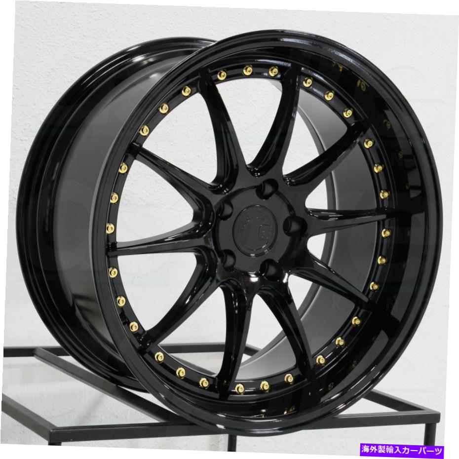 ホイール 4本セット 19x9.5/19x11 aodhan ds07 ds7 5x114.3 15/15グロスブラックホイールリムセット(4)73.1 19x9.5/19x11 Aodhan DS07 DS7 5x114.3 15/15 Gloss Black Wheels Rims Set(4) 73.1【並行輸入品】