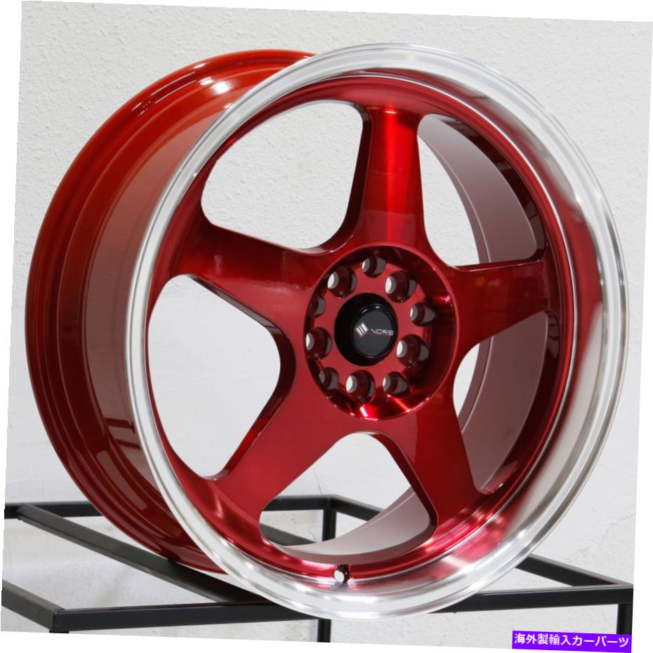 ホイール　４本セット 18x8 VORS SP1 5x110 35レッドマシンリップホイールリムセット（4）73.1 18x8 Vors SP1 5x110 35 Red Machine Lip Wheels Rims Set(4) 73.1【並行輸入品】