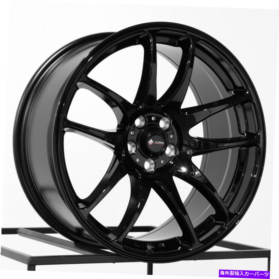 ホイール　４本セット 18x8.5 VORS TR4 5x105 35ブラックホイールリムセット（4）73.1 18x8.5 Vors TR4 5x105 35 Black Wheels Rims Set(4) 73.1【並行輸入品】