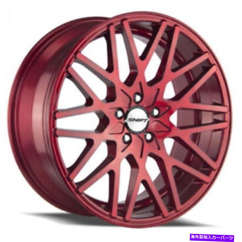 ホイール　４本セット 18x8シフトH32フォーミュラ5x100/5x114.3 35キャンディーアップルレッドホイールリムセット（4）73.1 18x8 Shift H32 Formula 5x100/5x114.3 35 Candy Apple Red Wheels Rims Set(4) 73.1【並行輸入品】