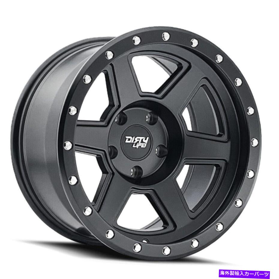 ホイール　４本セット 17x9 Dirty Life 9315化合物6x5.5/6x139.7 -12ブラックホイールリムセット（4）106 17x9 Dirty Life 9315 Compound 6x5.5/6x139.7 -12 Black Wheels Rims Set(4) 106【並行輸入品】