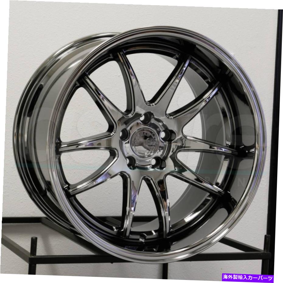 ホイール　４本セット 18x9.5 aodhan ds02 ds2 5x114.3 22ブラックバキュームホイールリムセット（4）73.1 18x9.5 Aodhan DS02 DS2 5x114.3 22 Black Vacuum Wheels Rims Set(4) 73.1【並行輸入品】