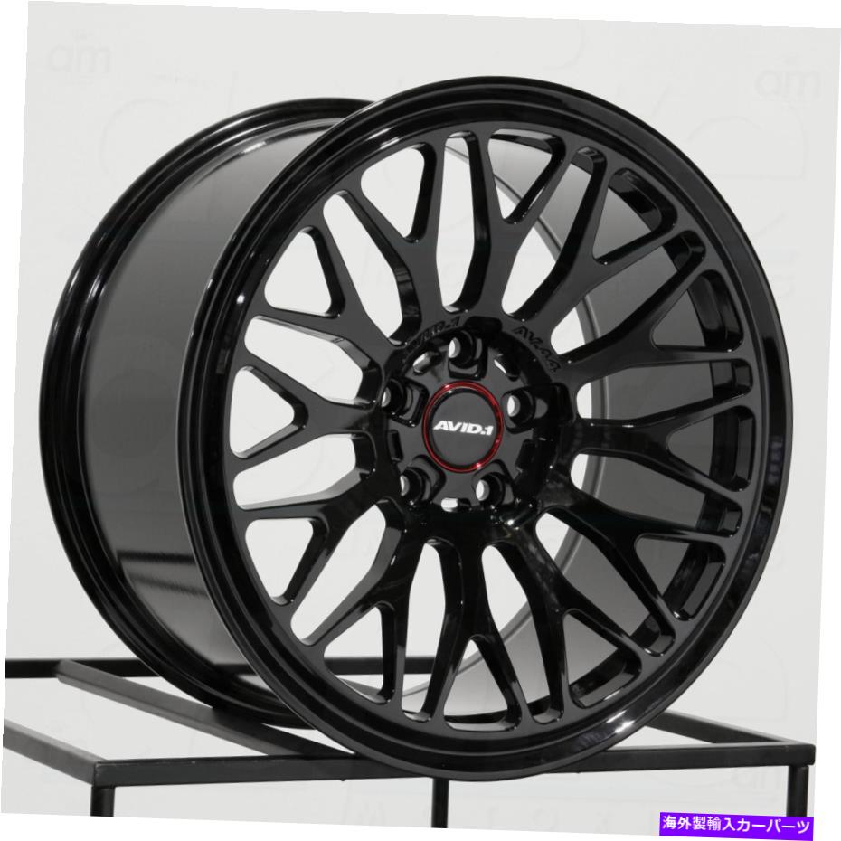 ホイール　４本セット 18x8.5 avid1 av44 5x114.3 35グロスブラックホイールリムセット（4）73.1 18x8.5 AVID1 AV44 5x114.3 35 Gloss Black Wheels Rims Set(4) 73.1【並行輸入品】