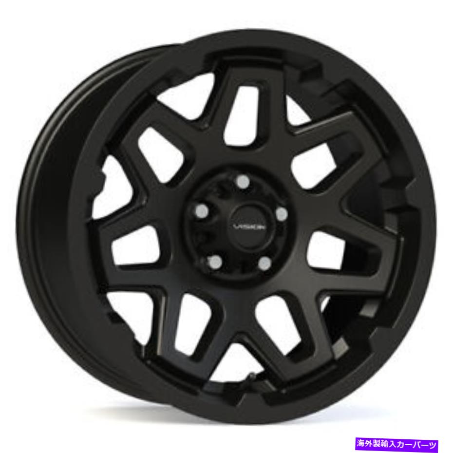 ホイール　４本セット 17x7 Vision HD 416 SE7en 5x114.3 0サテンブラックホイールリムセット（4）83 17x7 Vision HD 416 Se7En 5x114.3 0 Satin Black Wheels Rims Set(4) 83【並行輸入品】