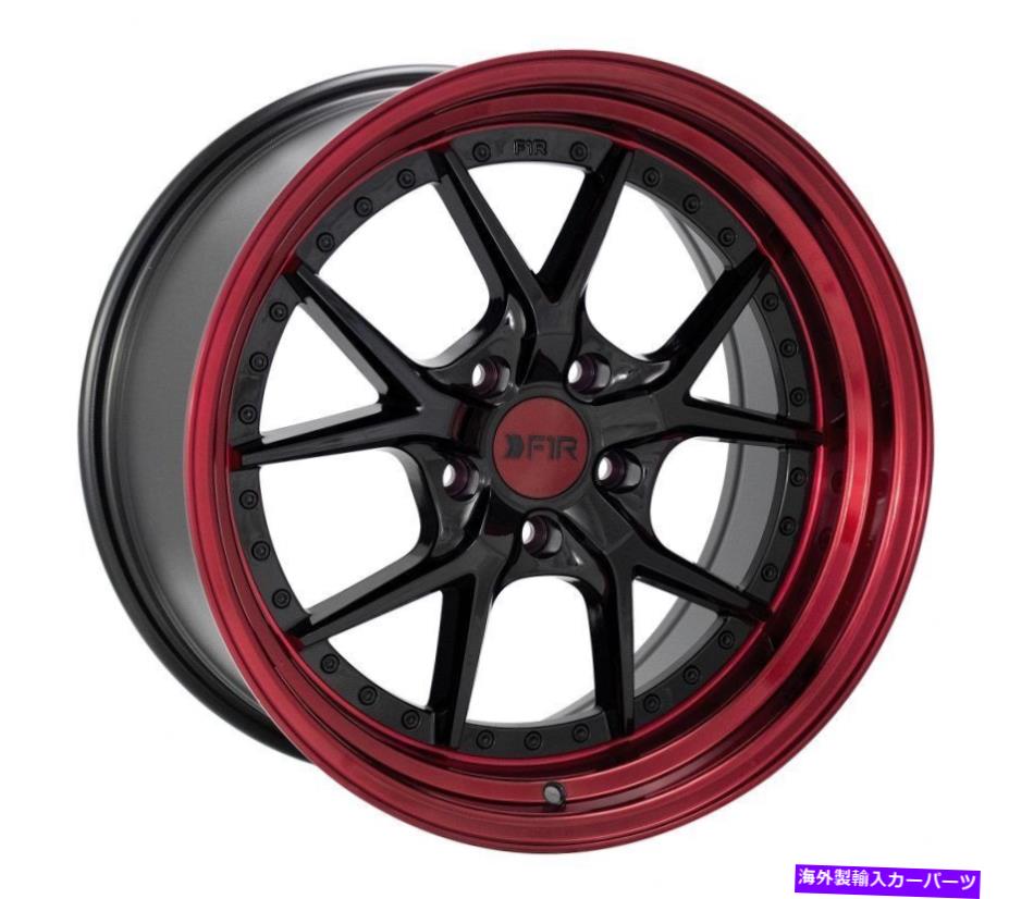 ホイール　４本セット 18x9.5 F1R F105 5x114.3 25ブラックレッドリップホイールリムセット（4） 18x9.5 F1R F105 5x114.3 25 Black Red Lip Wheels Rims Set(4)【並行輸入品】｜Us Custom Parts Shop USDM