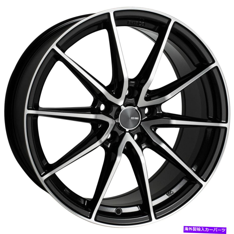 ホイール 4本セット 18x8 enkei draco 5x114.3 35ブラック機械加工ホイールリムセット(4) 18x8 Enkei DRACO 5x114.3 35 Black Machined Wheels Rims Set(4)【並行輸入品】