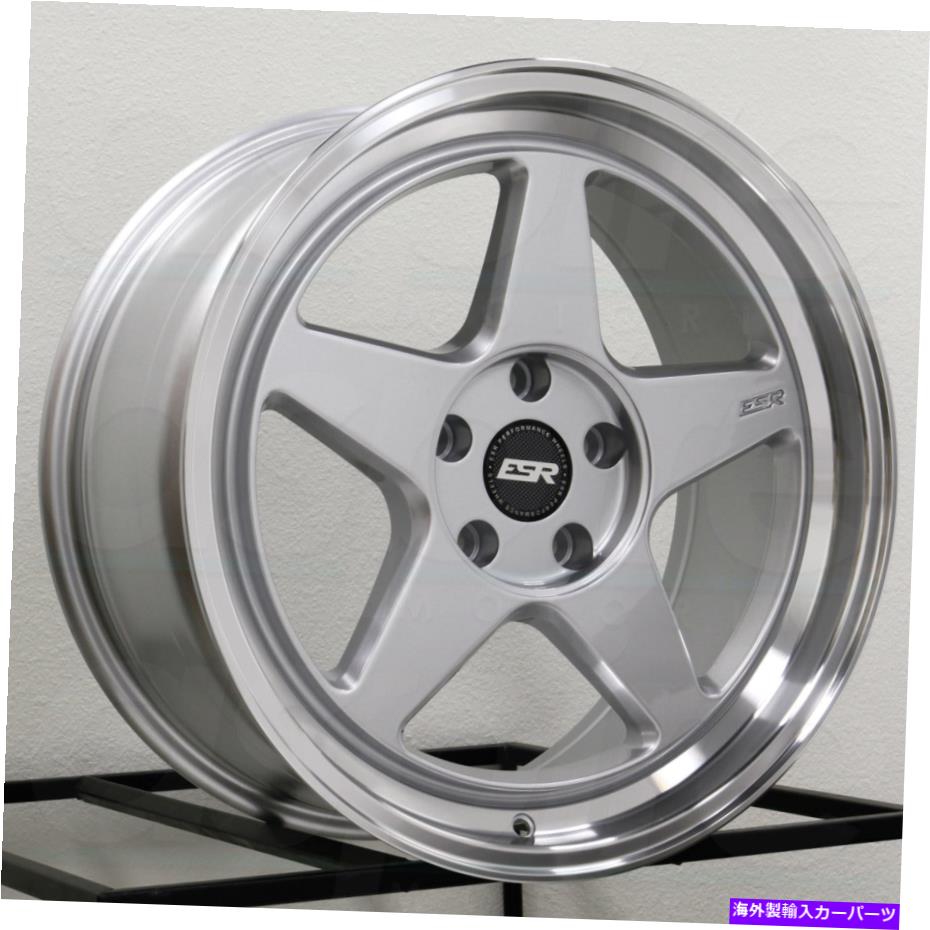 ホイール　４本セット 18x8.5 ESR CR5 5x120 30ハイパーシルバーホイールリムセット（4）72.56合金 18x8.5 ESR CR5 5x120 30 Hyper Silver Wheels Rims Set(4) 72.56 Alloy【並行輸入品】