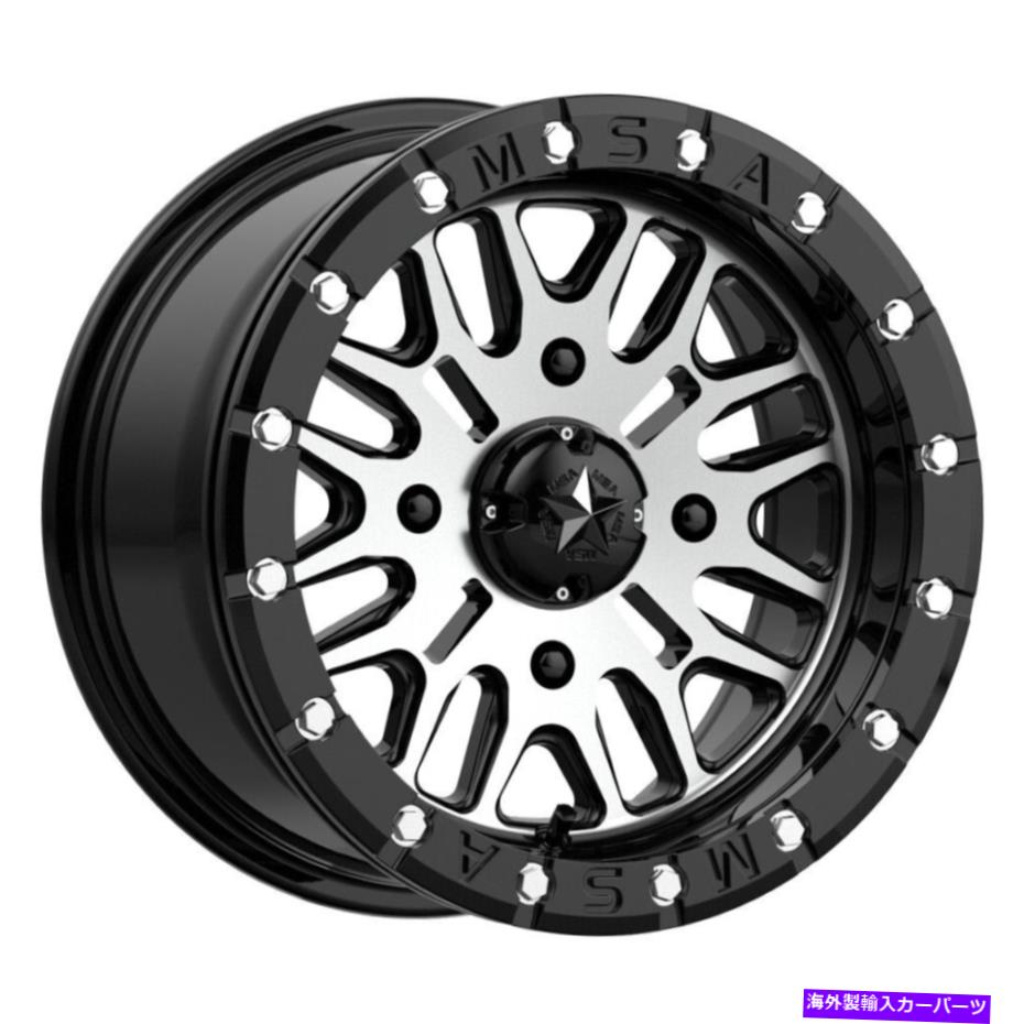 ホイール　４本セット 14x7 MSAオフロードM37ブルートビードロック4x156 10ブラック機械加工ホイールリムセット（4） 14x7 MSA Off-Road M37 Brute Beadlock 4x156 10 Black Machined Wheels Rims Set(4)【並行輸入品】｜Us Custom Parts Shop USDM
