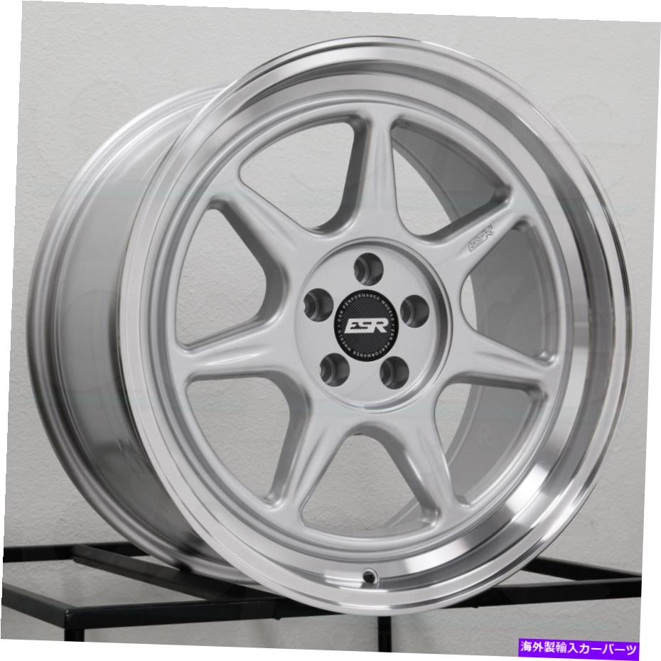 ホイール　４本セット 19x10 ESR CR7 5x120 25ハイパーシルバーホイールリムセット（4）72.56合金 19x10 ESR CR7 5x120 25 Hyper Silver Wheels Rims Set(4) 72.56 Alloy【並行輸入品】