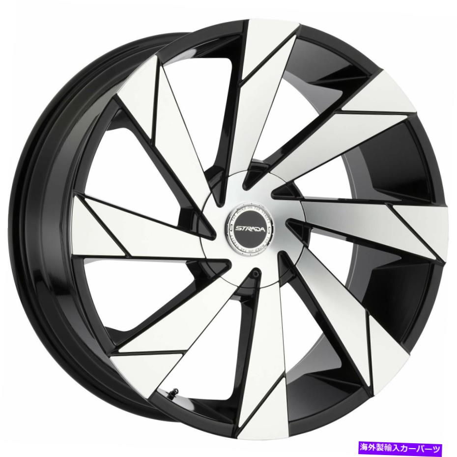 ホイール 4本セット 22x9 Strada S62 Moto 5x115/5x120 15ブラックマシンホイールリムセット(4)74.1 22x9 Strada S62 Moto 5x115/5x120 15 Black Machine Wheels Rims Set(4) 74.1【並行輸入品】|Us Custom Parts Shop USDM