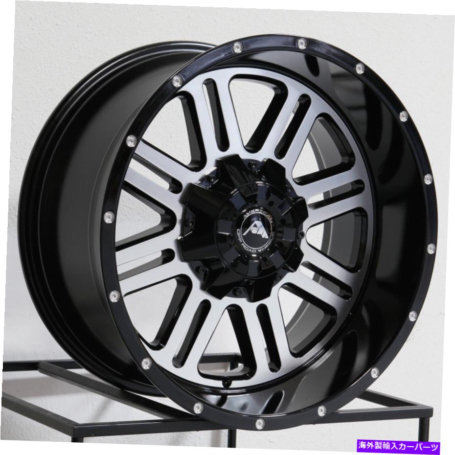 ホイール 4本セット 20x10 American Off -Road A106 6x135/6x5.5 -24ブラック機械加工ホイールリムセット(4)1 20x10 American Off-Road A106 6x135/6x5.5 -24 Black Machined Wheels Rims Set(4) 1【並行輸入品】