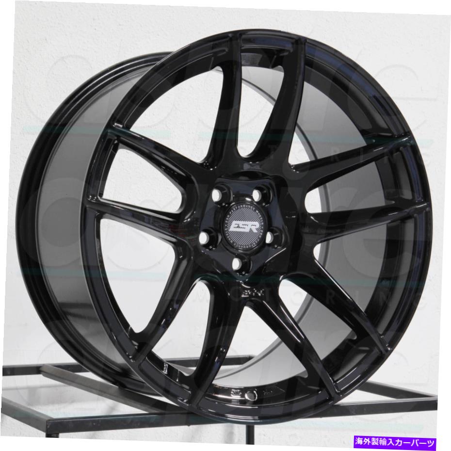 ホイール　４本セット 18x9.5 ESR CS08 CS8カスタム5x112 15ブラックホイールリムセット（4）72.6 18x9.5 ESR CS08 CS8 Custom 5x112 15 Black Wheels Rims Set(4) 72.6【並行輸入品】
