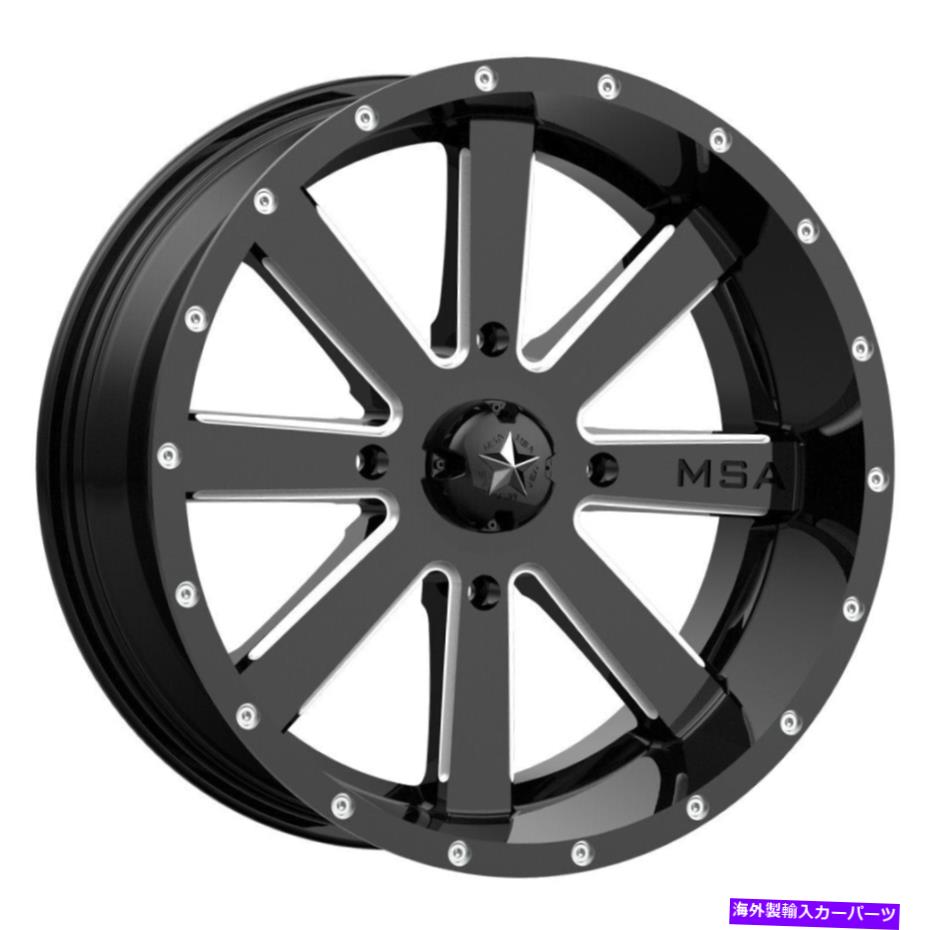 ホイール 4本セット 18x7 MSAオフロードM34フラッシュ4x137 0ブラックミリングホイールリムセット(4)112.1 18x7 MSA Off-Road M34 Flash 4x137 0 Black Milled Wheels Rims Set(4) 112.1【並行輸入品】|Us Custom Parts Shop USDM